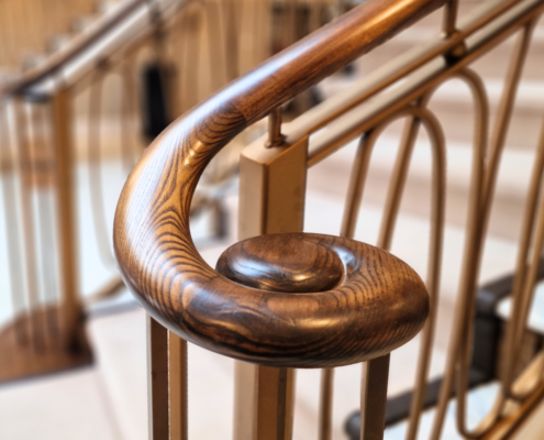 Elegant Ash Handrail - British Craftsmanship - French Polished Finish