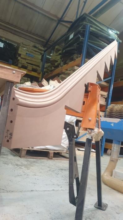 Cut string skirting board CNC machined