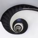 Spiral staircase with helical skirting boards, Black handrail