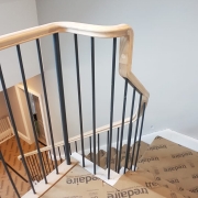 Handrail Creations customer feedback recommendations repeat work timber handrail Prestbury, Cheshire balustrade building regulations bespoke wreaths spindles ash French polishing handrail profile contracts manager finished product.