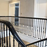 Landing view of matching coloured Black balustrade and handrails