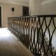 Brass plated balustrade and wooden handrail, straight and curved sections