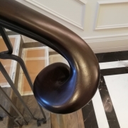 Timber handrail wooden scroll