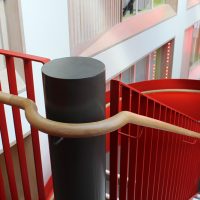 Bespoke Oak handrails curved on landing at College project in London