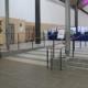 Oak continuous mopstick handrails on disabled ramp leading to reception area