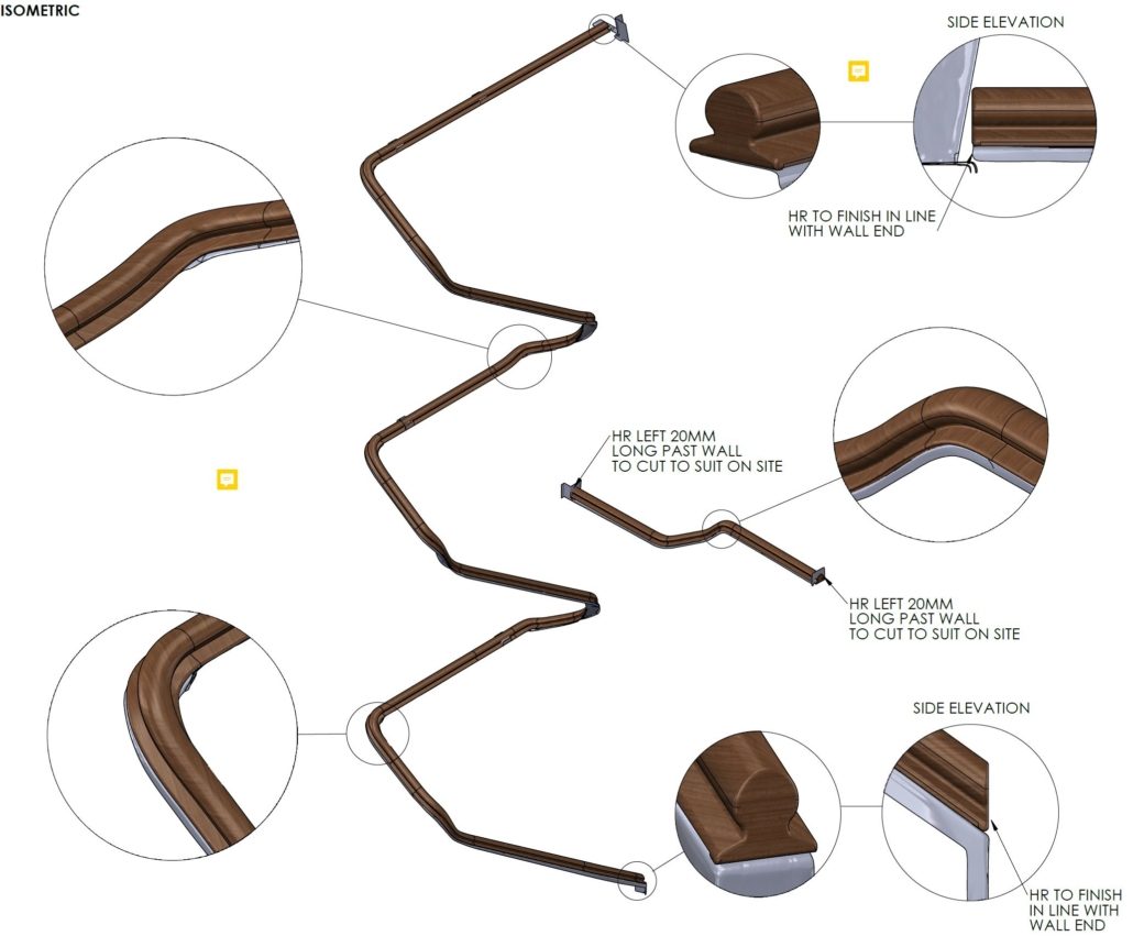 Solidworks Handrail Column 3D CAD Specialists - Handrail Creations Ltd