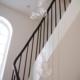 Wreathing section of Black timber rising handrail